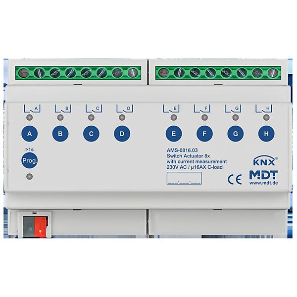 MDT technologies Schaltaktor 8-fach, 8TE REG, 16 A, 230 V AC AMS-0816.03
